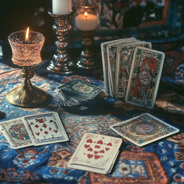 A beautifully illustrated Tarot deck featuring vibrant and artistic designs
