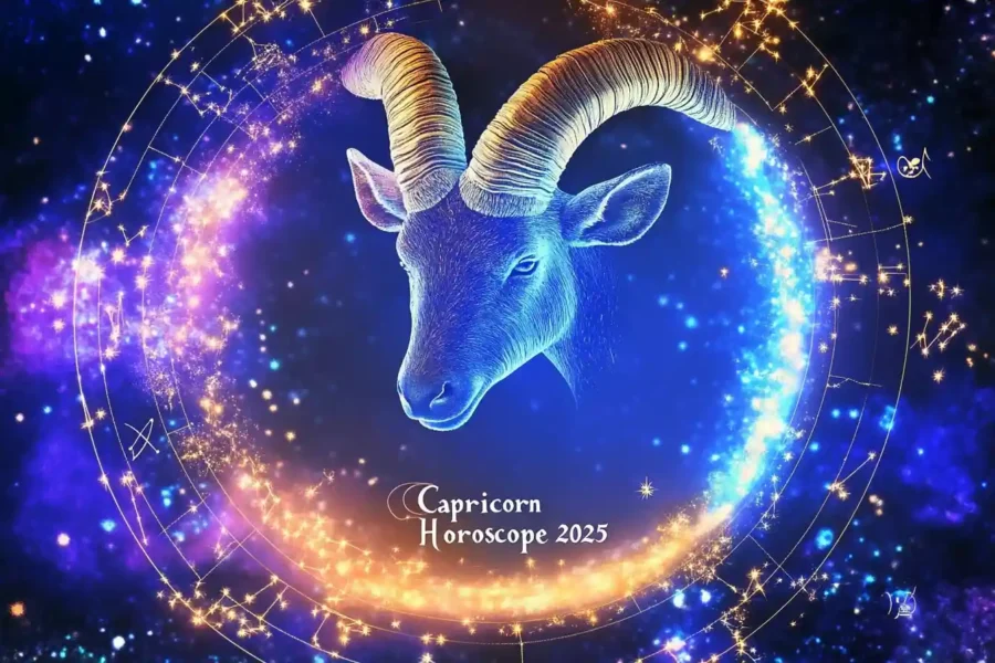 Capricorn yearly horoscope 2025 – abstract cosmic zodiac art