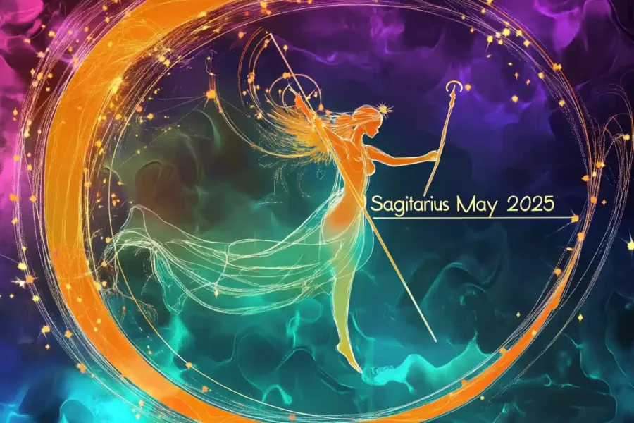 Sagittarius horoscope May 2025 – abstract cosmic zodiac art