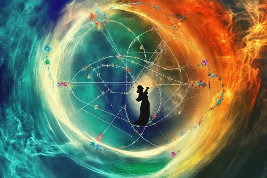 Abstract illustration representing zodiac signs expressing emotions