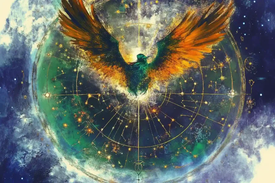 Abstract zodiac shield imagery symbolizing protection, strength, and loyalty