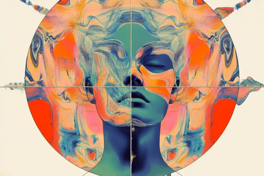 Abstract shattered zodiac wheel symbolizing emotional breakups and unbearable exes